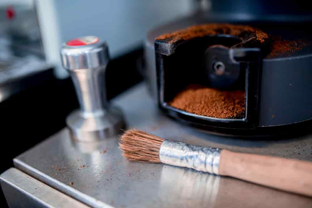 brush for cleaning a burr grinder