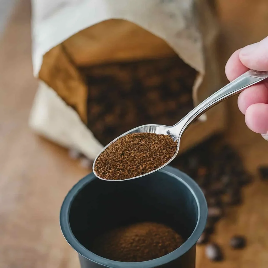 Filling coffee ground in Reusable K-cup