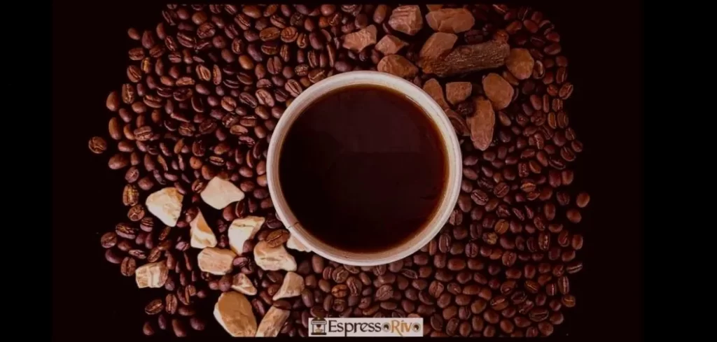 Colombian Coffee beans and cup