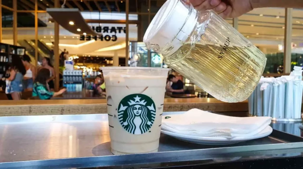Adding Syrup in Starbucks coffee