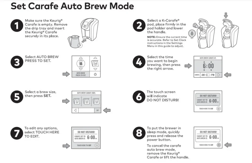 Set Carafe auto brew mode