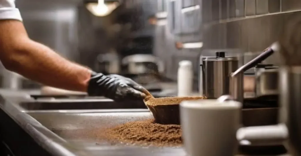 Kitchen Scrubbing with coffee grounds
